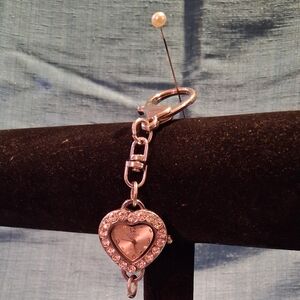 Elegant Silver Heart Watch Bracelet